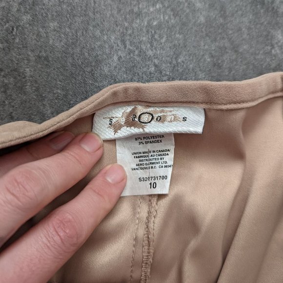 Vintage seasons tan faux suede high waisted wide strait leg trousers - Picture 5 of 7